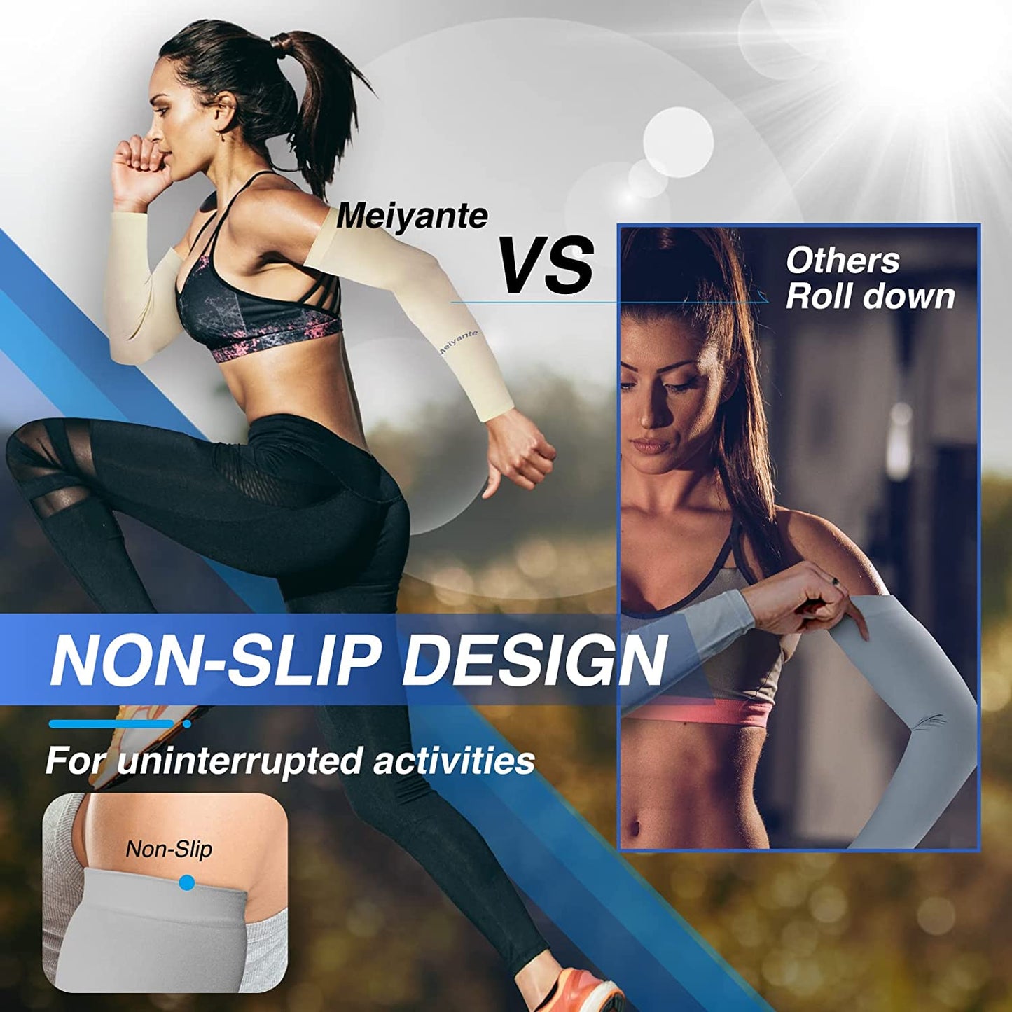 Meiyante Arm Sleeves for Men Women Work 1 Pair UV Sun Protection UPF Long Sleeves Tattoo Cover Up Sleeves to Cover Arm Sleeves Cooling (Amazon Arm Sleeves)