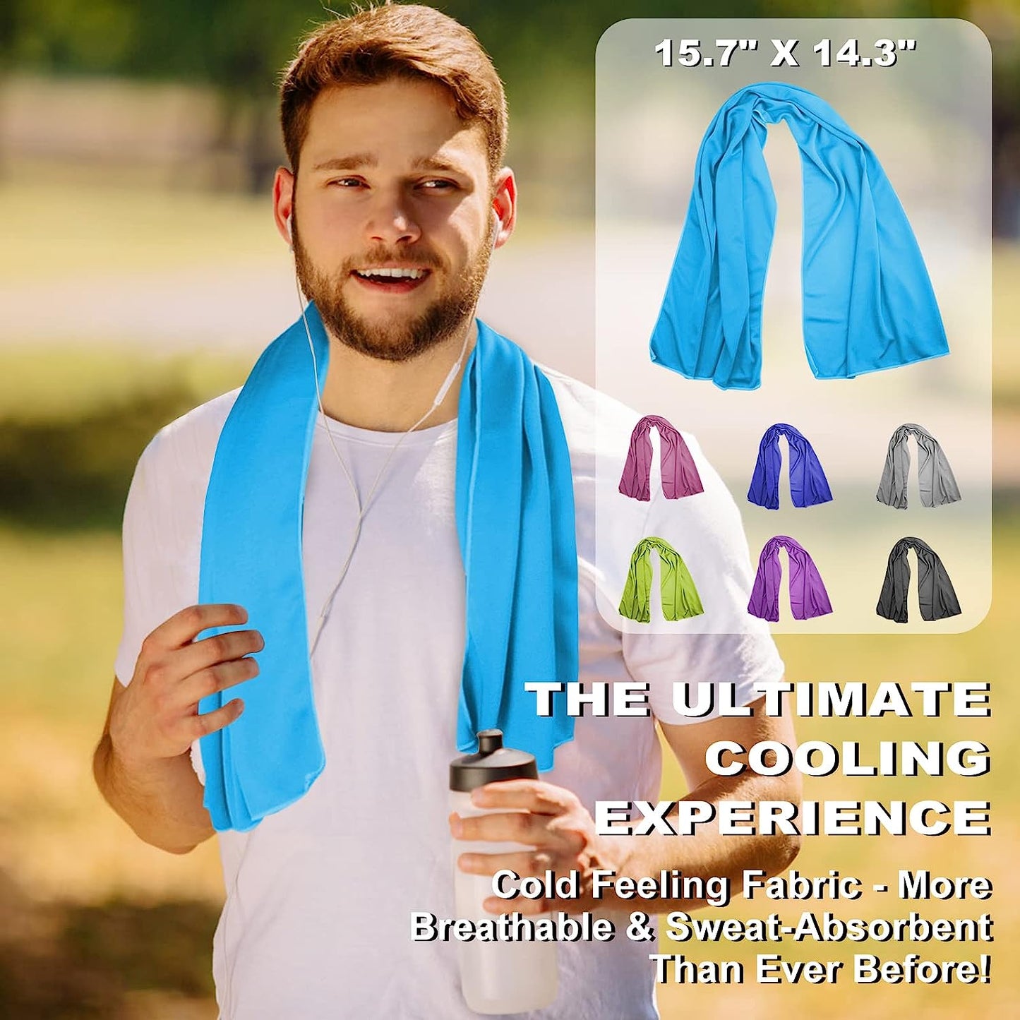 Meiyane Cooling Towels for Neck and Face 15.7" x 43.3" Cooling Towel for Hot Weather Quick Dry Workout Sweat Towel for Gym Soft Breathable Microfiber Towel for Fitness Workout Camping Yoga Women Man (Amazon Cooling Towels)