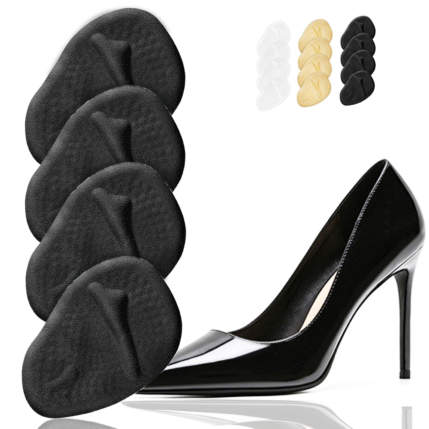 Metatarsal Pads Women | Heel Inserts for Women | Ball of Foot Cushions (2 Pairs Foot Pads) All Day Pain Relief and Comfort One Size Fits Shoe Inserts for Women Foot Pads Metatarsal Pads Women