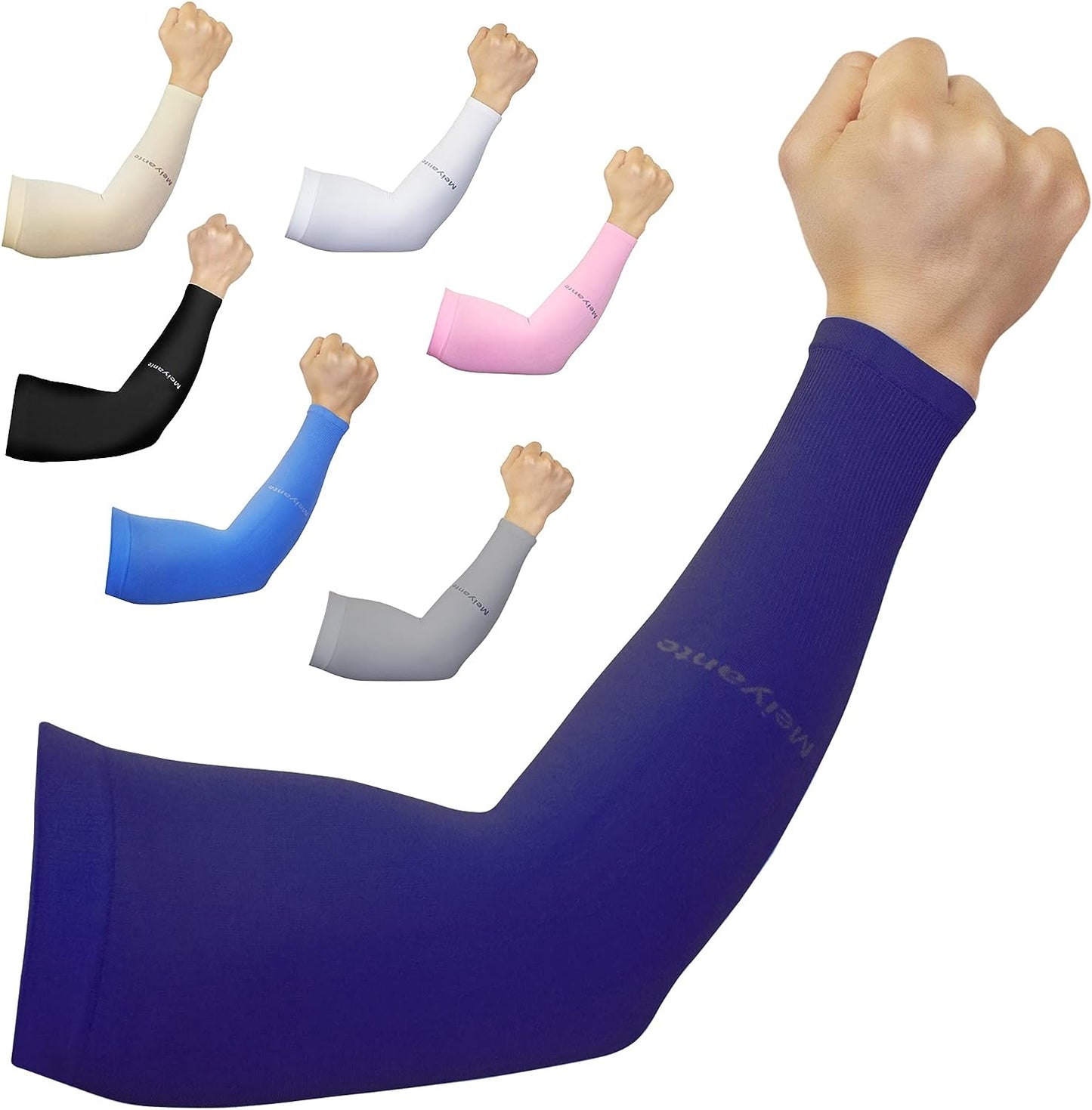 Meiyante Arm Sleeves for Men Women Work 1 Pair UV Sun Protection UPF Long Sleeves Tattoo Cover Up Sleeves to Cover Arm Sleeves Cooling (Amazon Arm Sleeves)