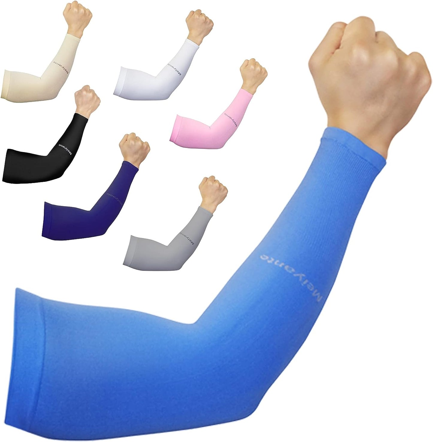 Meiyante Arm Sleeves for Men Women Work 1 Pair UV Sun Protection UPF Long Sleeves Tattoo Cover Up Sleeves to Cover Arm Sleeves Cooling (Amazon Arm Sleeves)
