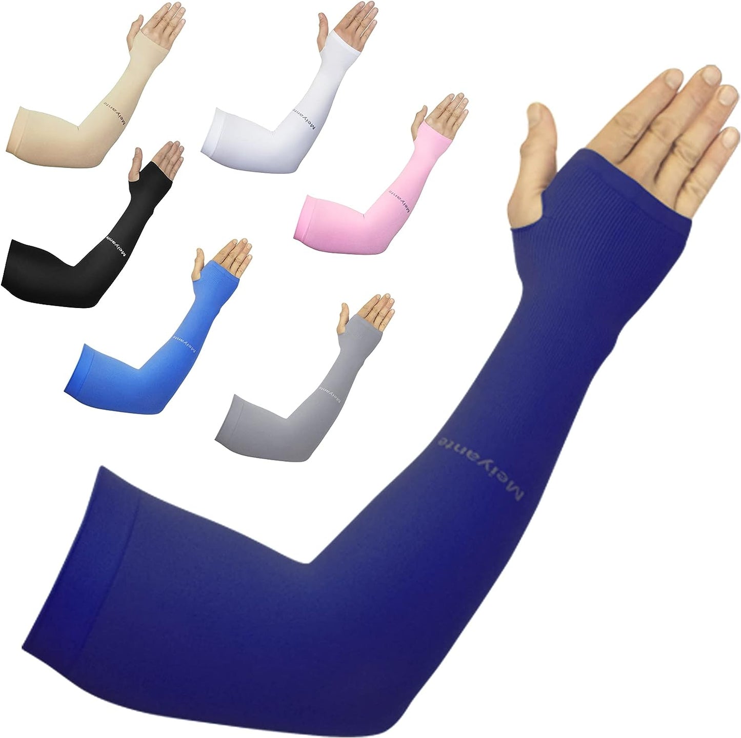 Meiyante Arm Sleeves for Men Women Work 1 Pair UV Sun Protection UPF Long Sleeves Tattoo Cover Up Sleeves to Cover Arm Sleeves Cooling (Amazon Arm Sleeves)