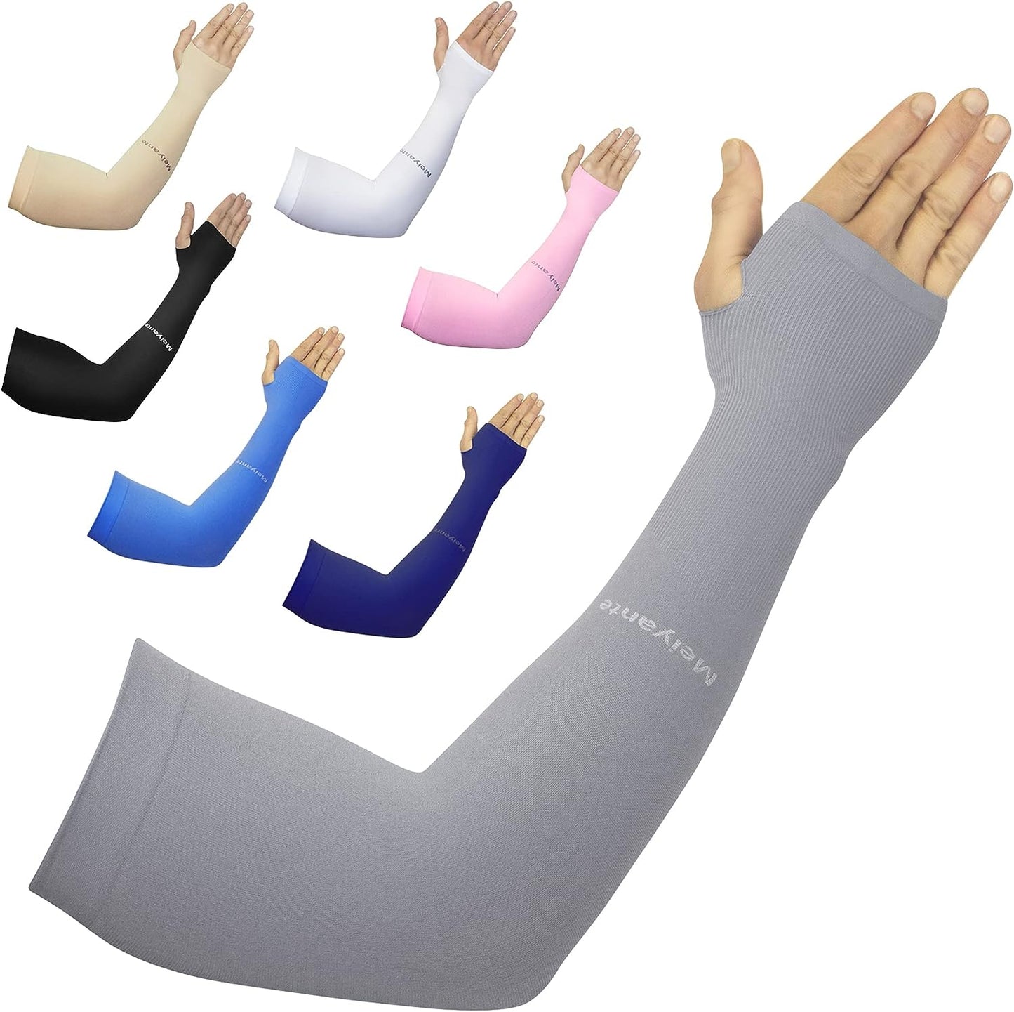 Meiyante Arm Sleeves for Men Women Work 1 Pair UV Sun Protection UPF Long Sleeves Tattoo Cover Up Sleeves to Cover Arm Sleeves Cooling (Amazon Arm Sleeves)