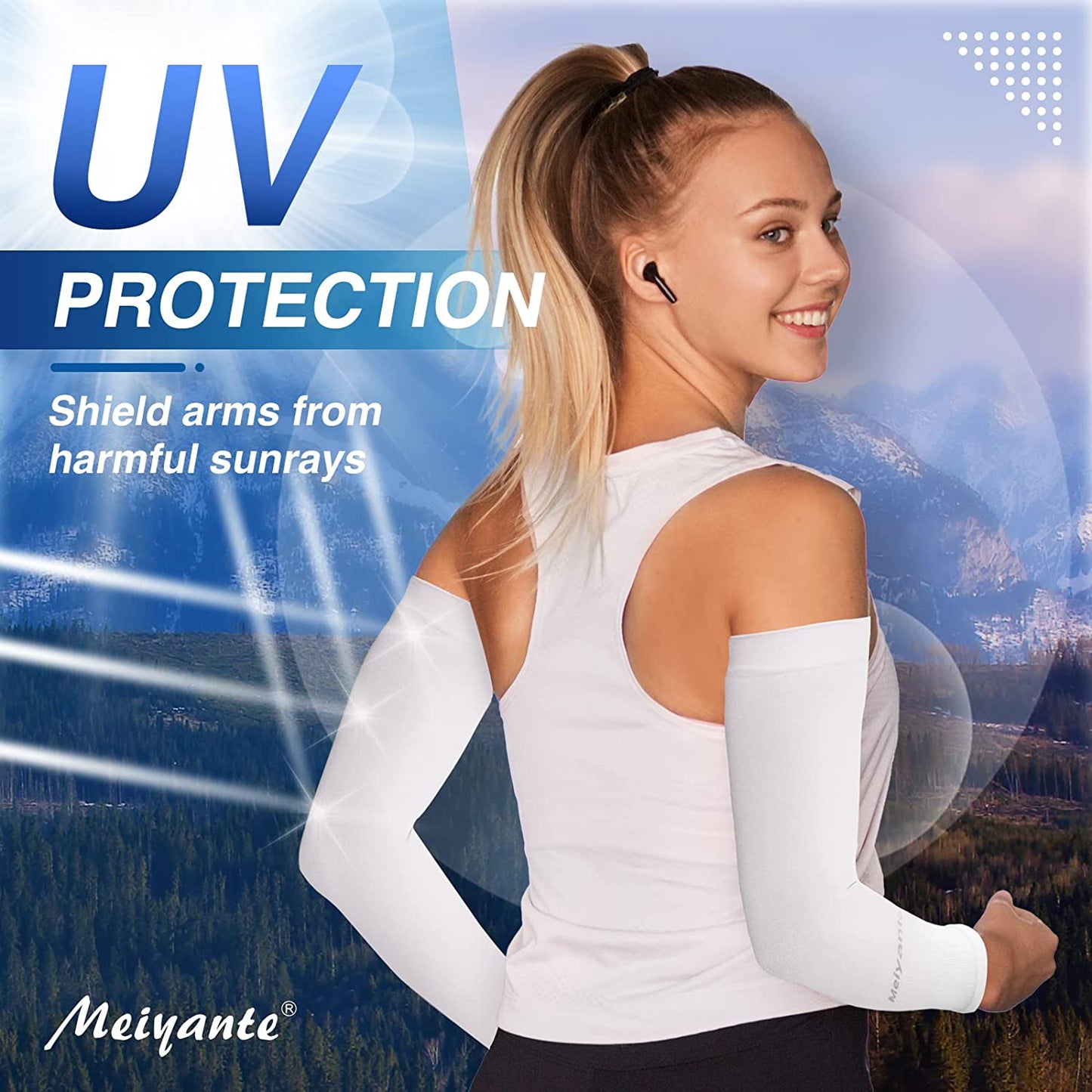 Meiyante Arm Sleeves for Men Women Work 1 Pair UV Sun Protection UPF Long Sleeves Tattoo Cover Up Sleeves to Cover Arm Sleeves Cooling (Amazon Arm Sleeves)