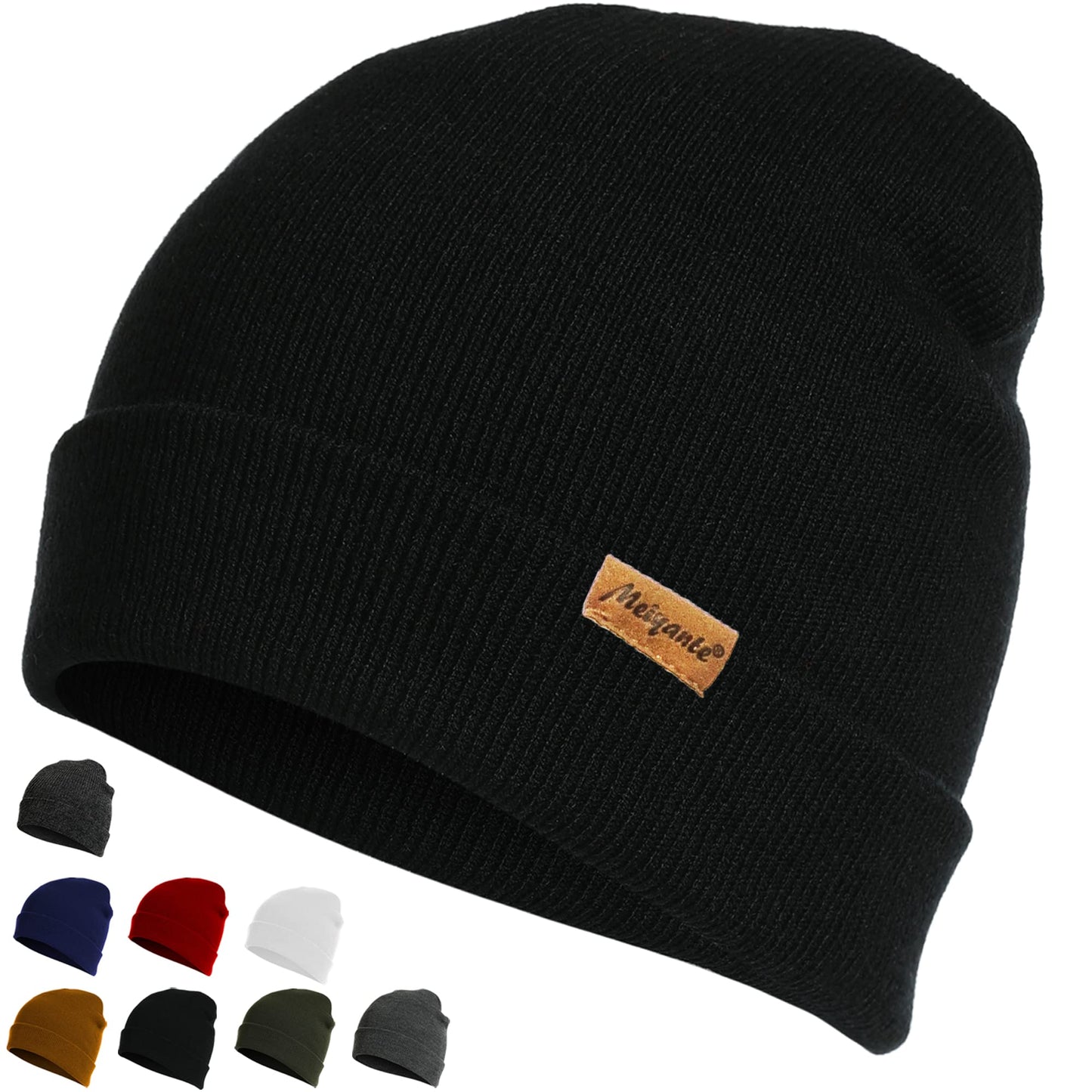 Meiyante Beanie Hats for Men & Women - Warm Stocking Caps for Men & Women, Cuffed Knit Thermal Hats, Gift for Him & Her